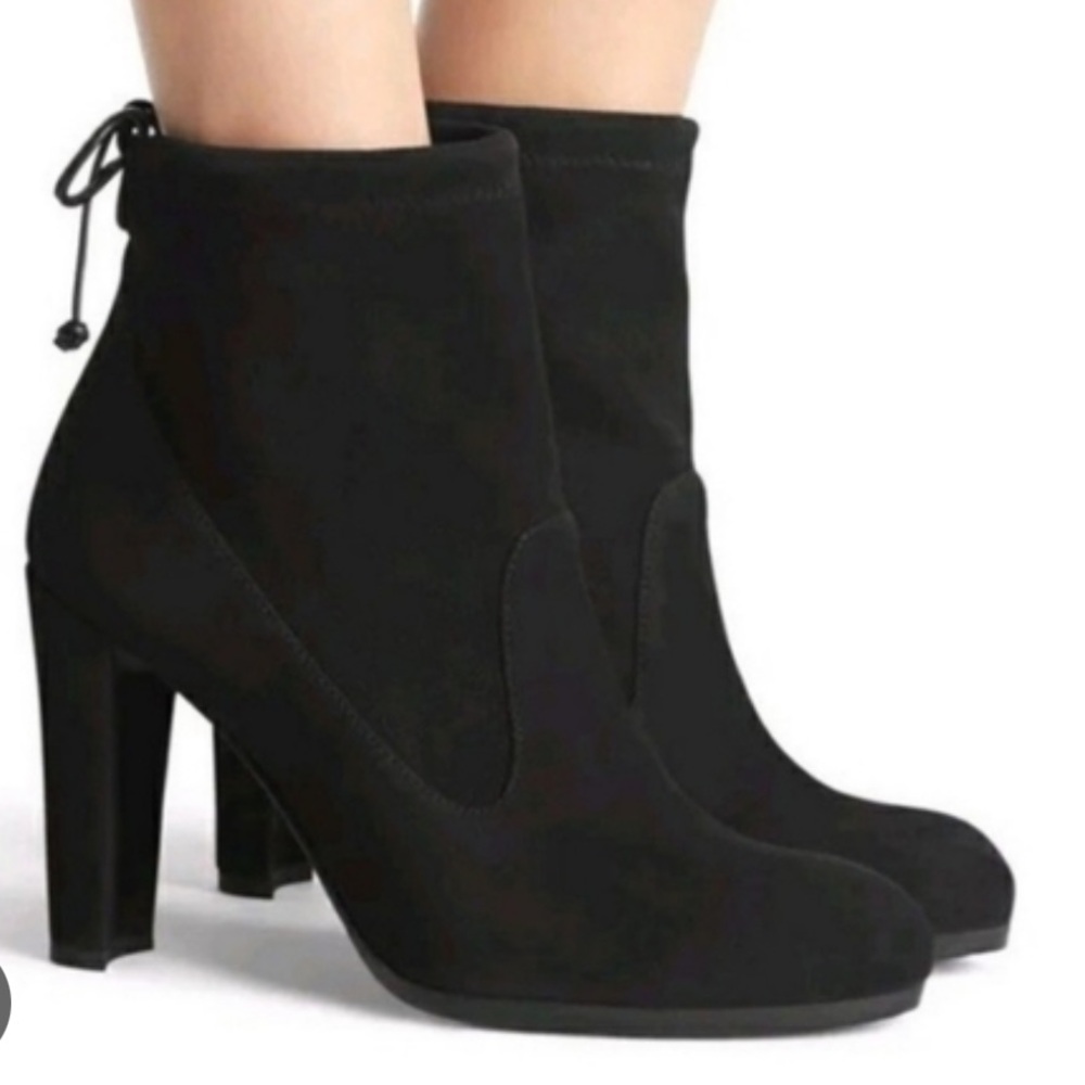 EUC Stuart Weitzman Glove Stretch Black Women's Ankle Boots Sz:7